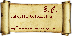 Bukovits Celesztina névjegykártya